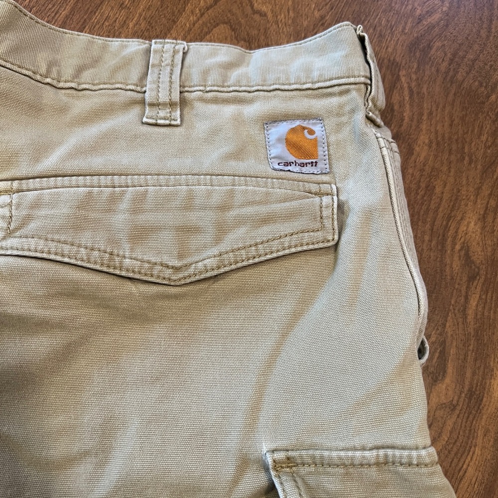 Carhartt Mens 36 Relaxed Fit Cargo Shorts Tan Canvas Utility Workwear 103542 - Picture 8 of 14